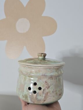 Handcrafted Pottery Garlic Jar
